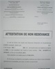 01 - Attestation de non redevance